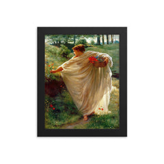 Wild Blossoms by Edward John Poynter framed print on a plain backdrop in size 8"x10".