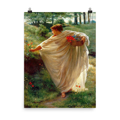 Wild Blossoms by Edward John Poynter poster on a plain backdrop in size 8"x10".