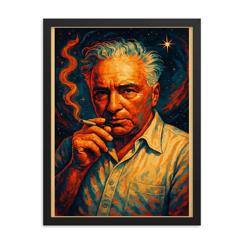Wilhelm Reich framed print on a plain backdrop in size 18