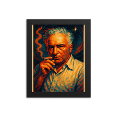 Wilhelm Reich framed print on a plain backdrop in size 8"x10".