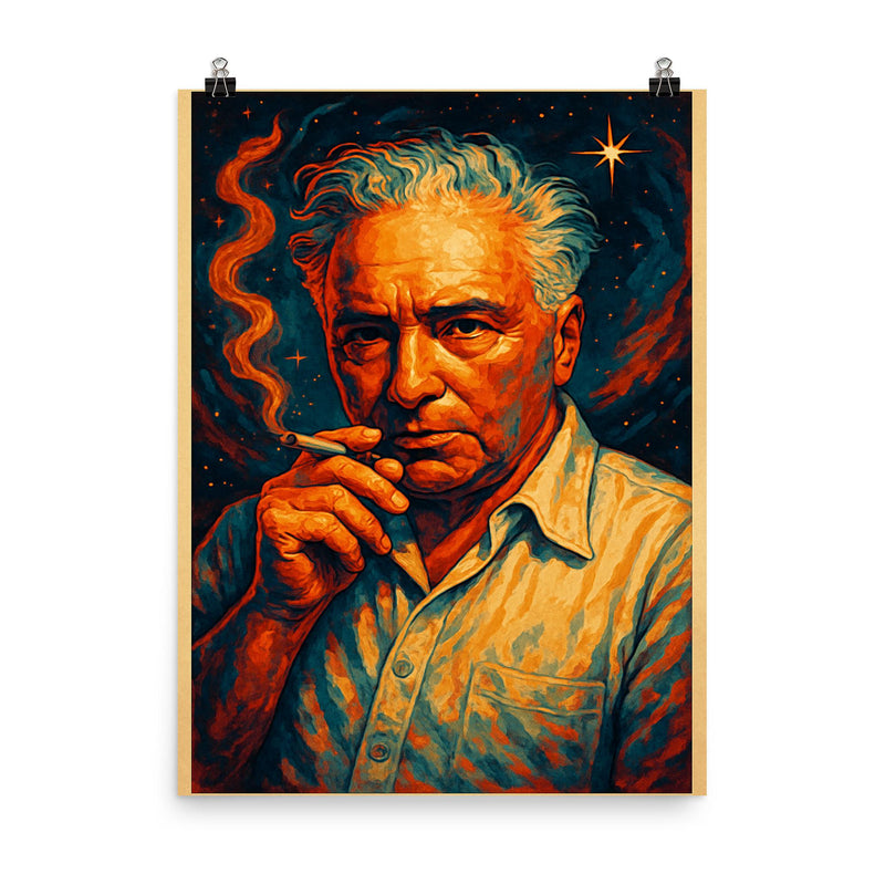 Wilhelm Reich poster on a plain backdrop in size 8