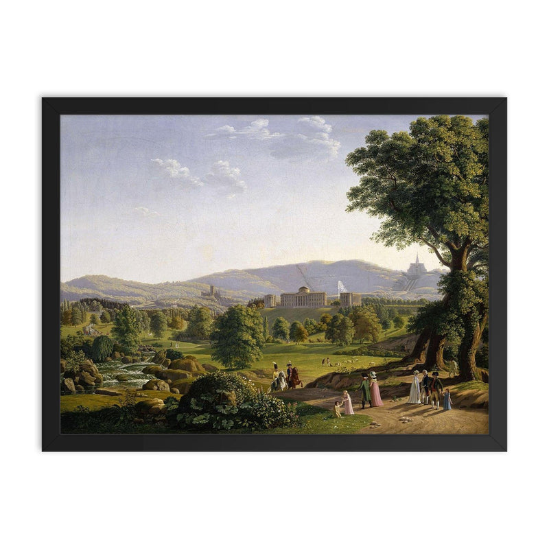 Wilhelmshöhe by Johann Erdmann Hummel, Germany framed print on a plain backdrop in size 18