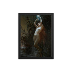 Will o the Wisp by Lev Lerch, 1888 framed print on a plain backdrop in size 12"x16".