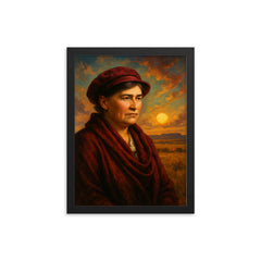 Willa Cather framed print on a plain backdrop in size 12"x16".