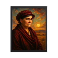 Willa Cather framed print on a plain backdrop in size 16"x20".
