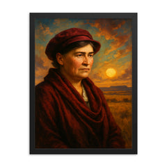 Willa Cather framed print on a plain backdrop in size 18"x24".