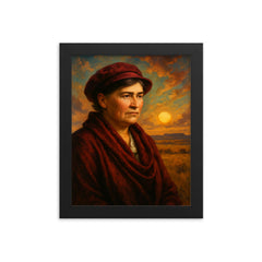 Willa Cather framed print on a plain backdrop in size 8"x10".