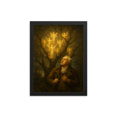 William Blake seeing angels in trees framed print on a plain backdrop in size 12"x16".
