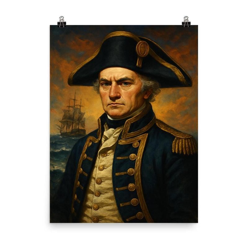 William Bligh poster on a plain backdrop in size 8
