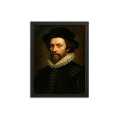 William Byrd framed print on a plain backdrop in size 12"x16".