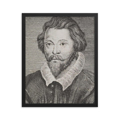 William Byrd framed print on a plain backdrop in size 16"x20".