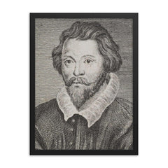 William Byrd framed print on a plain backdrop in size 18"x24".