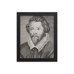 William Byrd framed print on a plain backdrop in size 8"x10".