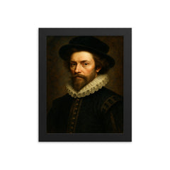 William Byrd framed print on a plain backdrop in size 8"x10".