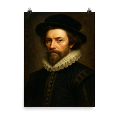 William Byrd poster on a plain backdrop in size 8"x10".