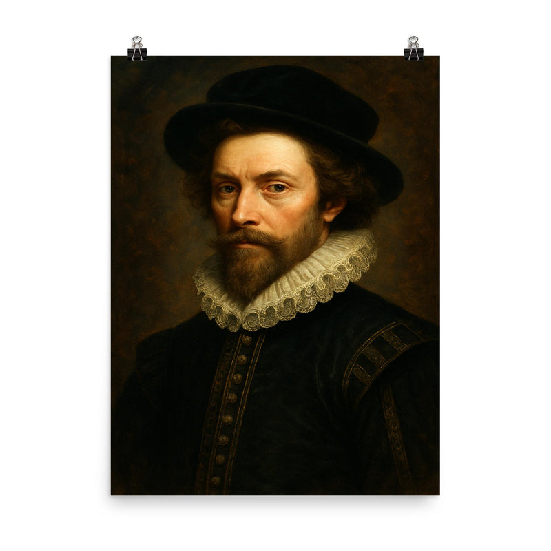 William Byrd poster on a plain backdrop in size 8
