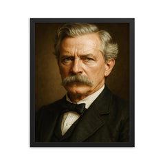 William Clark Falkner portrait framed print on a plain backdrop in size 16"x20".