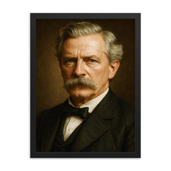 William Clark Falkner portrait framed print on a plain backdrop in size 18"x24".