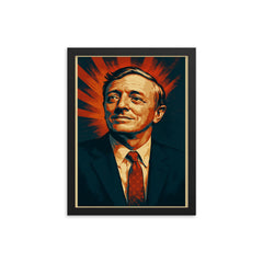 William F Buckley Jr framed print on a plain backdrop in size 12"x16".