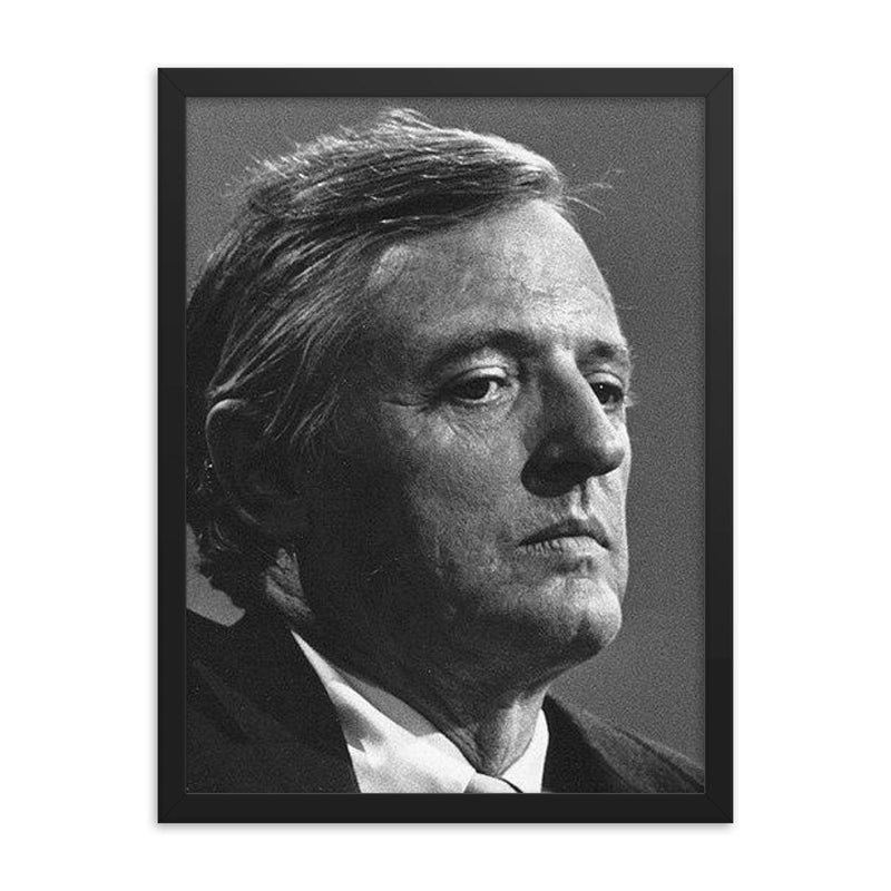 William F Buckley Jr framed print on a plain backdrop in size 18