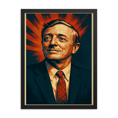 William F Buckley Jr framed print on a plain backdrop in size 18"x24".