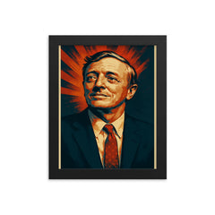William F Buckley Jr framed print on a plain backdrop in size 8"x10".