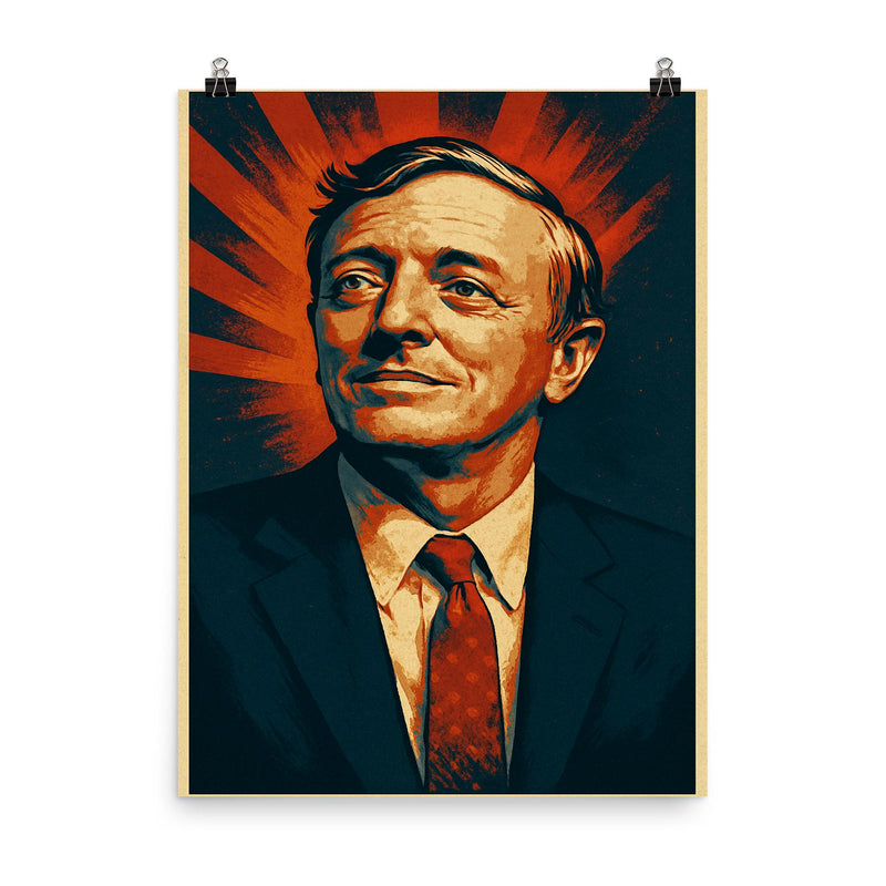 William F Buckley Jr poster on a plain backdrop in size 8