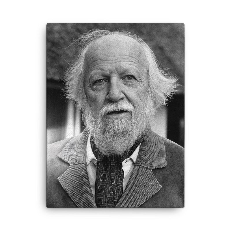 William Golding canvas print on a plain backdrop in size 18