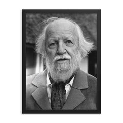 William Golding framed print on a plain backdrop in size 18"x24".