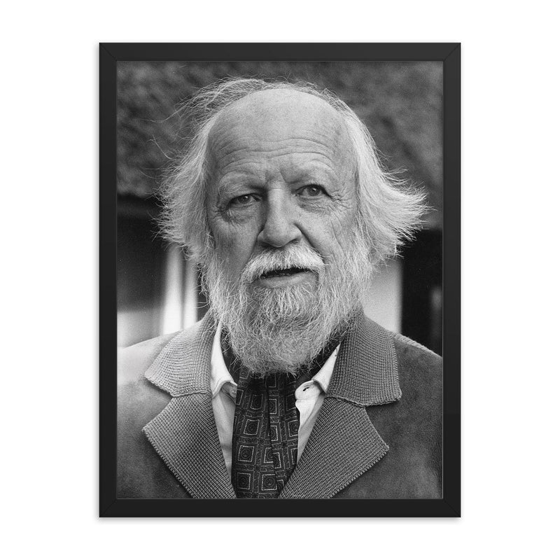 William Golding framed print on a plain backdrop in size 18