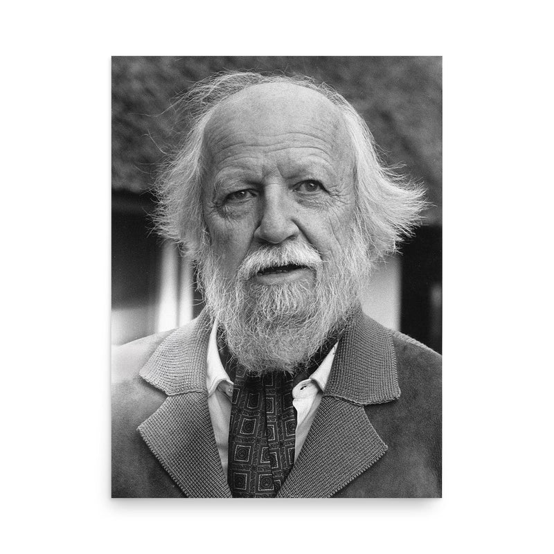 William Golding poster on a plain backdrop in size 18