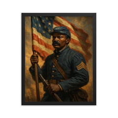 William Harvey Carney framed print on a plain backdrop in size 16"x20".