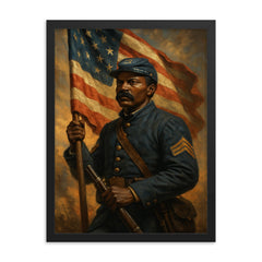 William Harvey Carney framed print on a plain backdrop in size 18"x24".