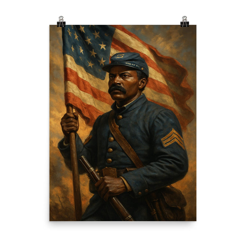 William Harvey Carney poster on a plain backdrop in size 8