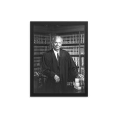 William J Brennan Jr framed print on a plain backdrop in size 12"x16".