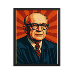 William J Brennan Jr framed print on a plain backdrop in size 16"x20".