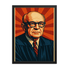 William J Brennan Jr framed print on a plain backdrop in size 18"x24".