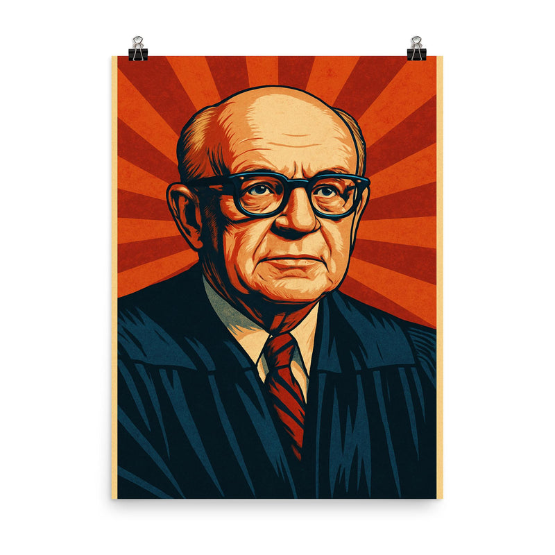 William J Brennan Jr poster on a plain backdrop in size 8