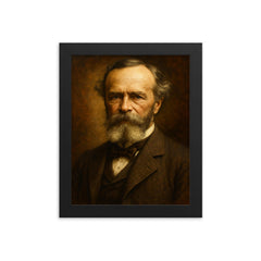 William James framed print on a plain backdrop in size 8"x10".