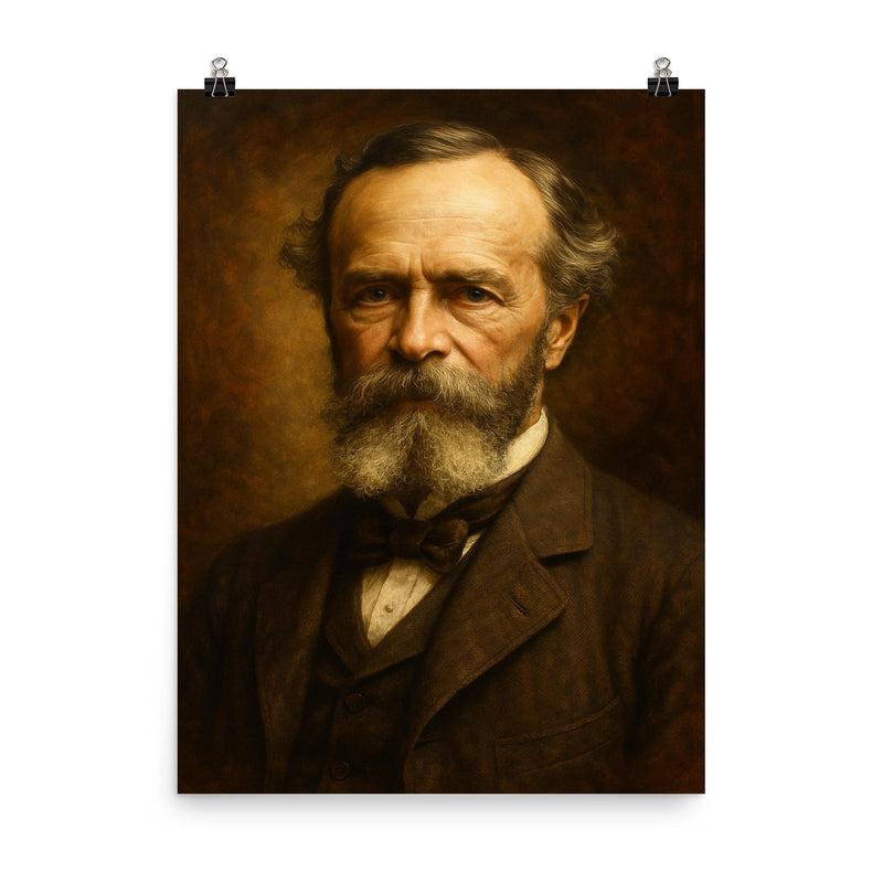 William James poster on a plain backdrop in size 8