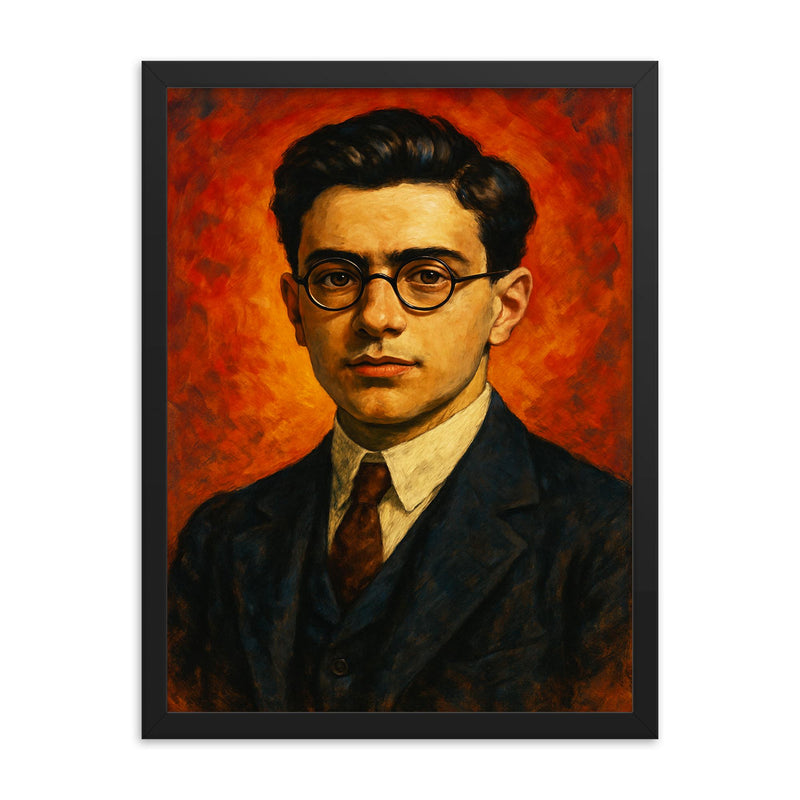 William James Sidis framed print on a plain backdrop in size 18