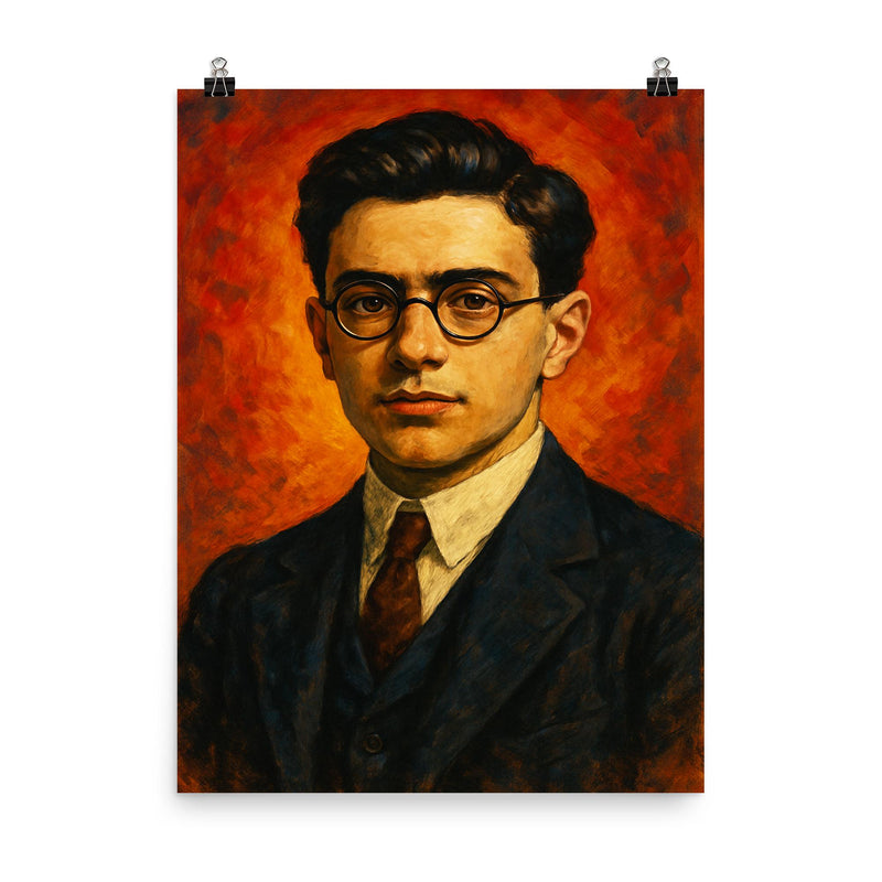 William James Sidis poster on a plain backdrop in size 8