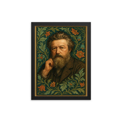 William Morris framed print on a plain backdrop in size 12"x16".