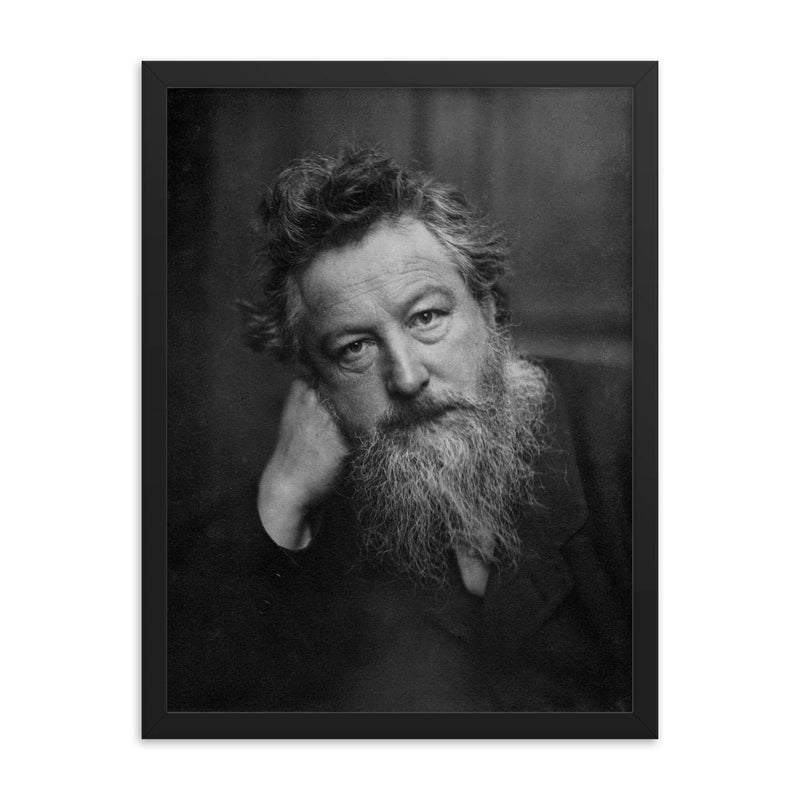 William Morris framed print on a plain backdrop in size 18