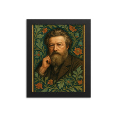 William Morris framed print on a plain backdrop in size 8"x10".