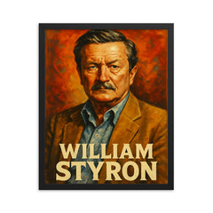 William Styron framed print on a plain backdrop in size 16"x20".