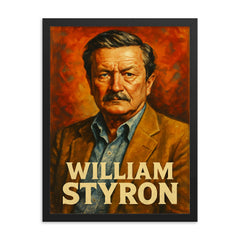 William Styron framed print on a plain backdrop in size 18"x24".