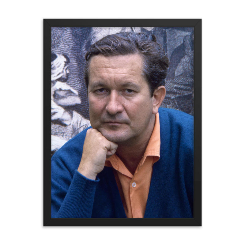 William Styron framed print on a plain backdrop in size 18