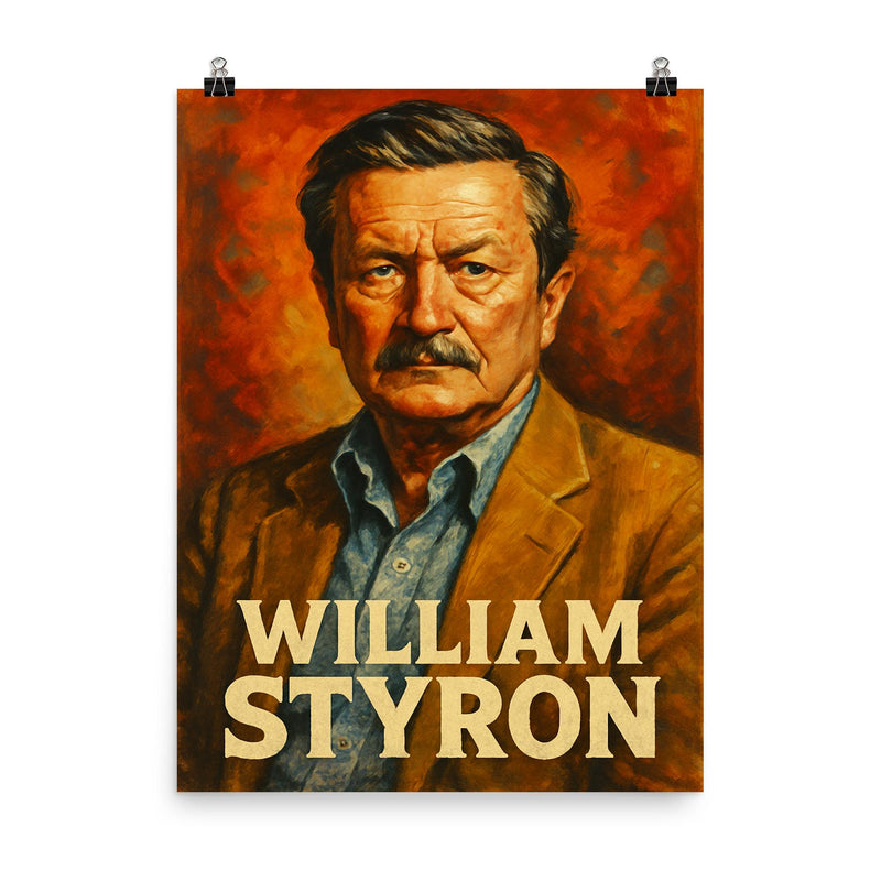 William Styron poster on a plain backdrop in size 8