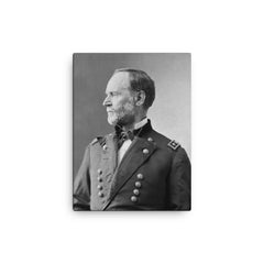 William Tecumseh Sherman canvas print on a plain backdrop in size 12"x16".